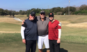 PGA Instructor, Doug Brehme with (Wink) Martindale, Defensive Coordinator Coach NY Giants, and his son Ty at one of our Florida National Golf School locations